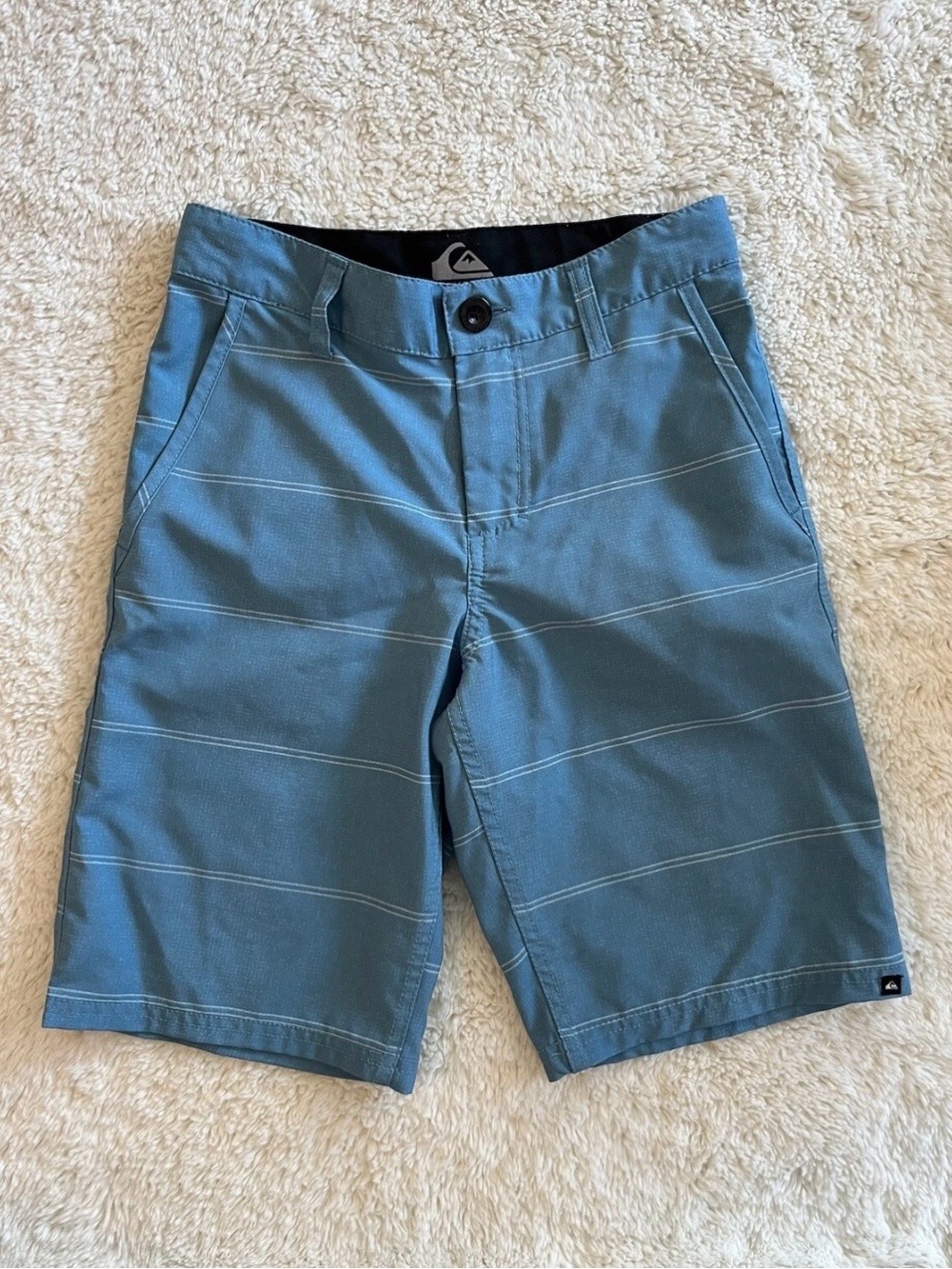 Quiksilver Boys Blue Striped Walkshorts Boardshorts Sz 10